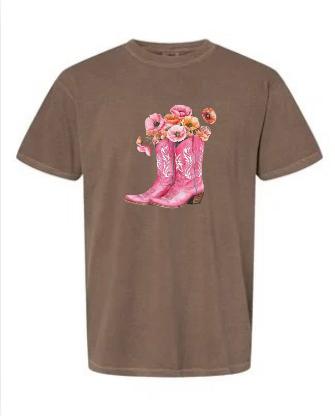 Floral pink boots