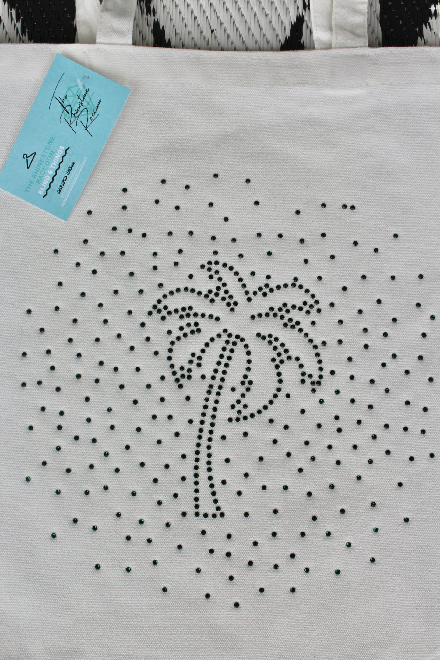 Rhinestone palm tree tote
