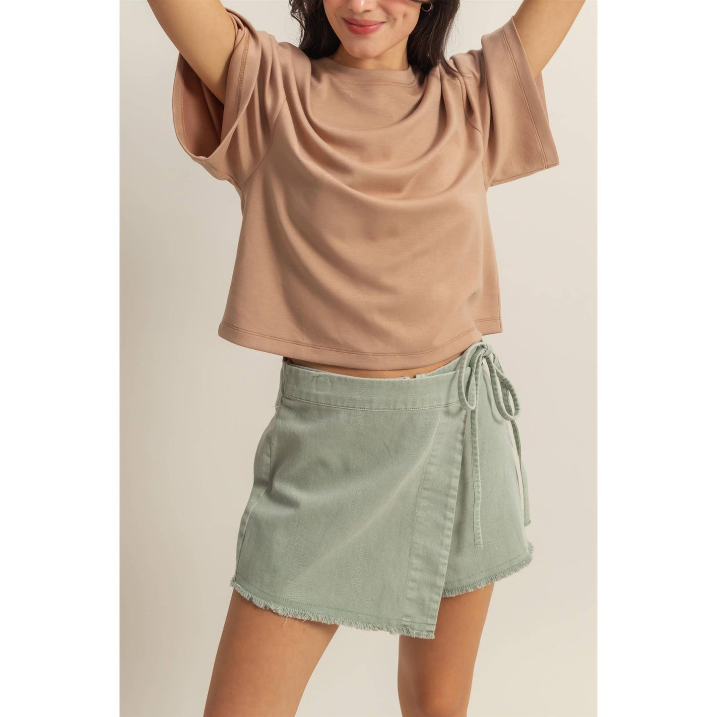 Self-Tie Waist Trendy Skort