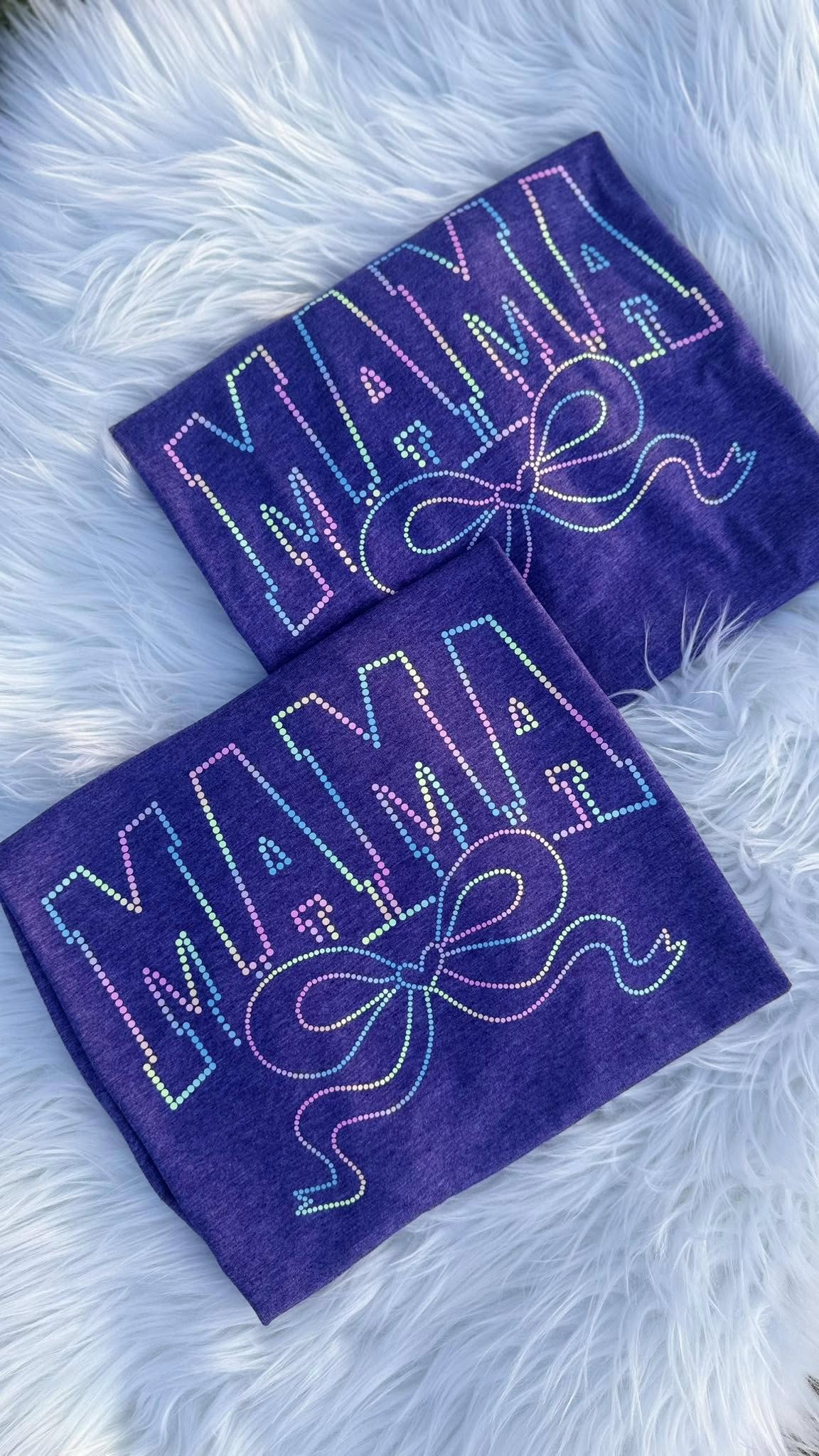 Pastel Mama Bow Spangle graphic tee