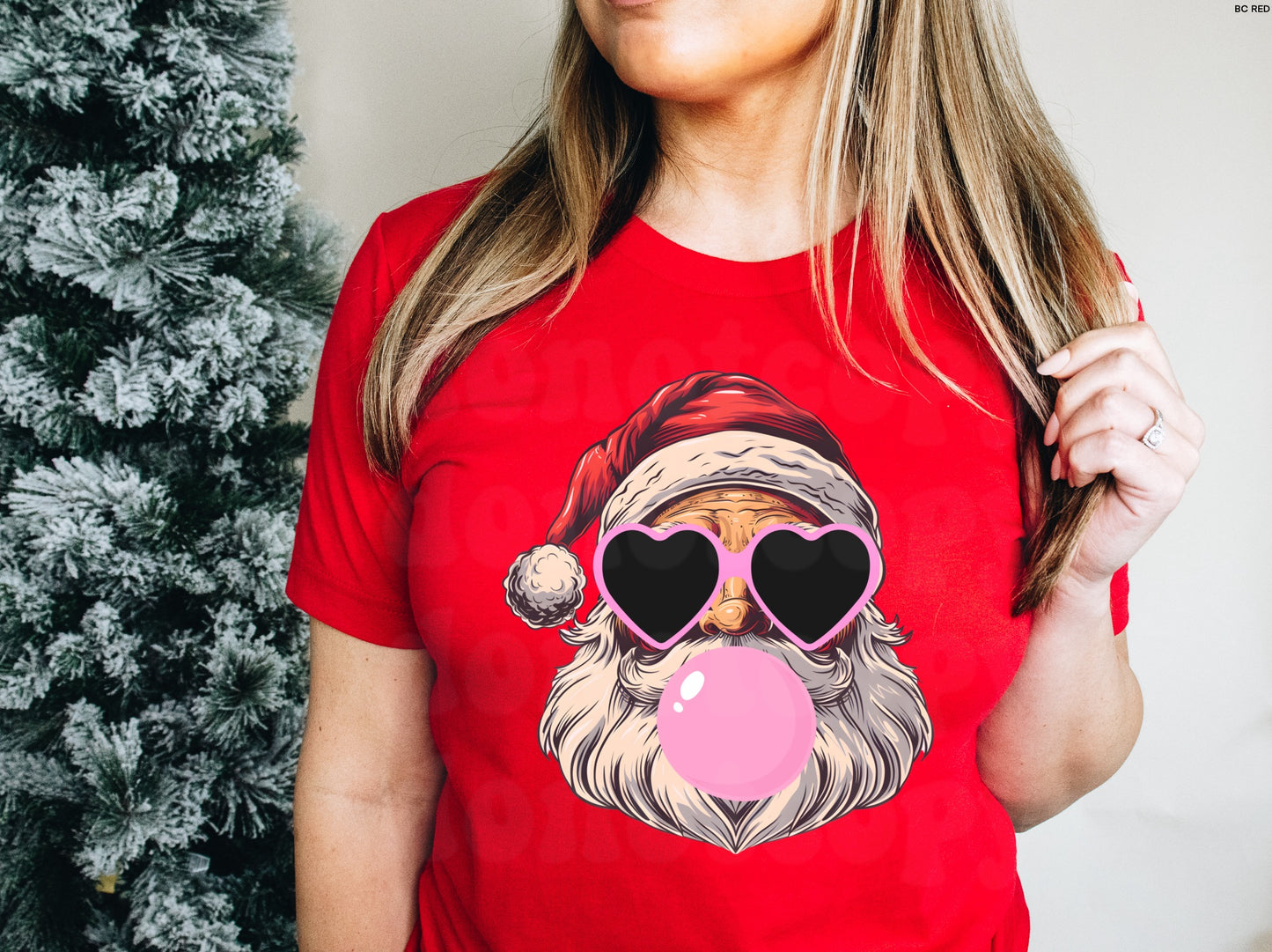 Bubble gum santa graphic tee