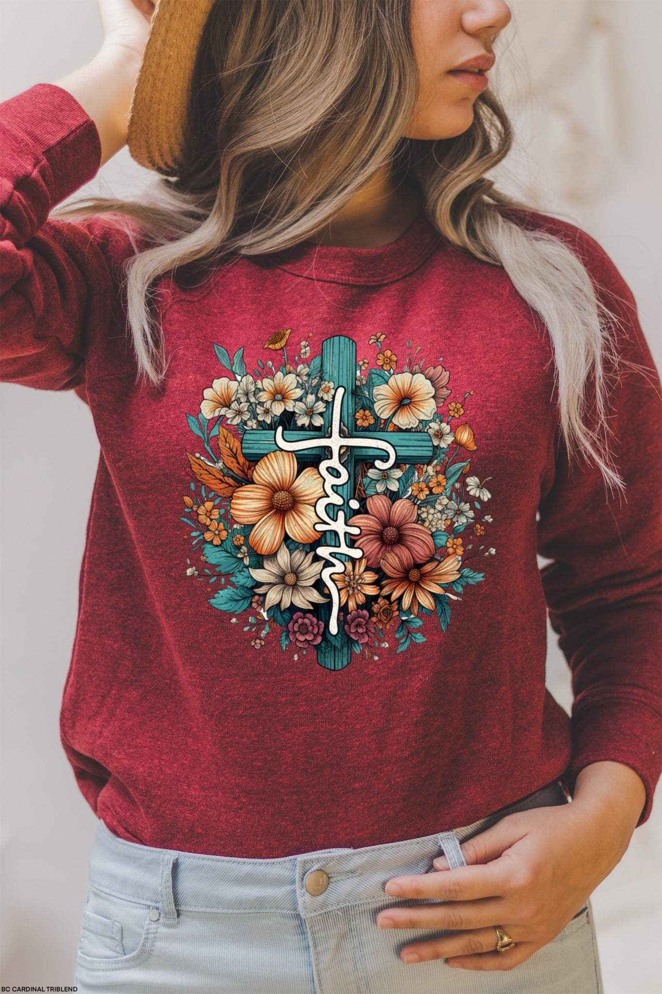 FLORAL CROSS GRAPHIC TEE