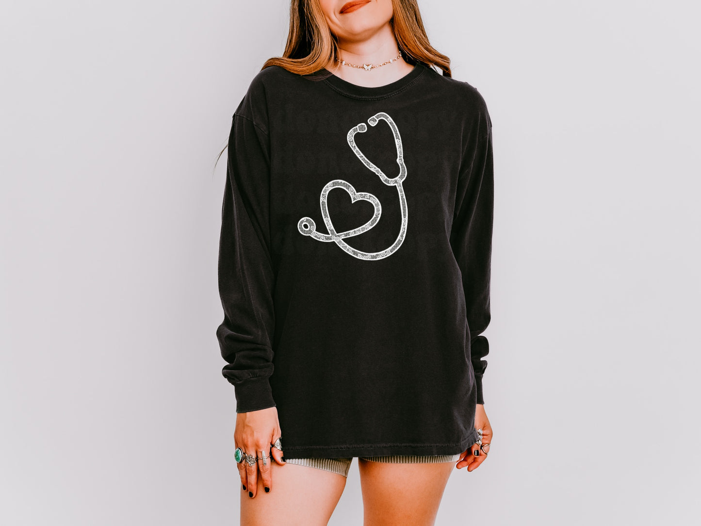 Lace Stethoscope Graphic Tee
