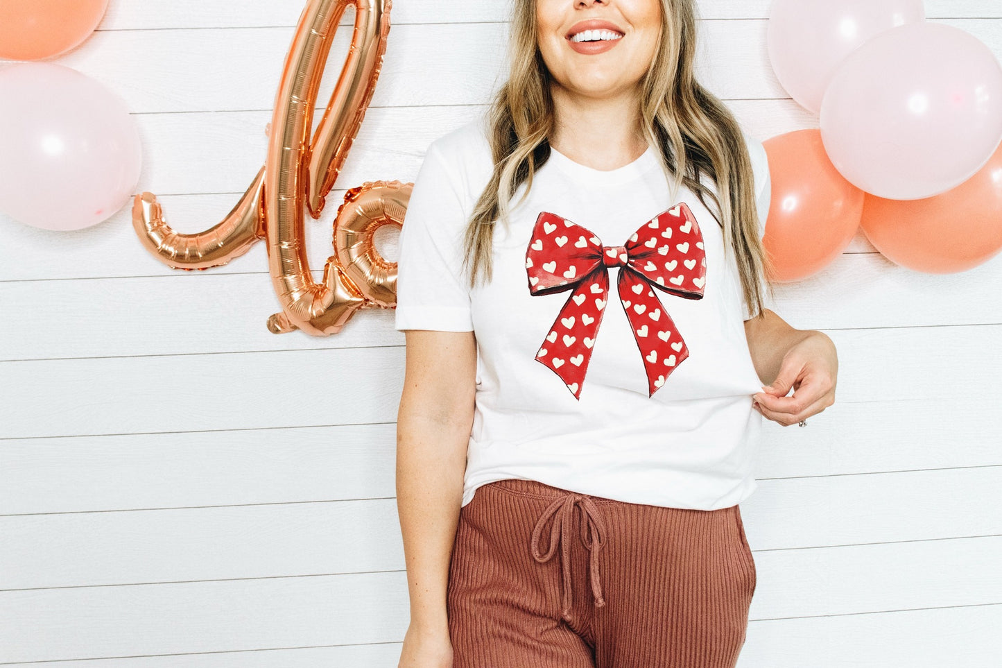 Red Heart Bow Graphic Tee