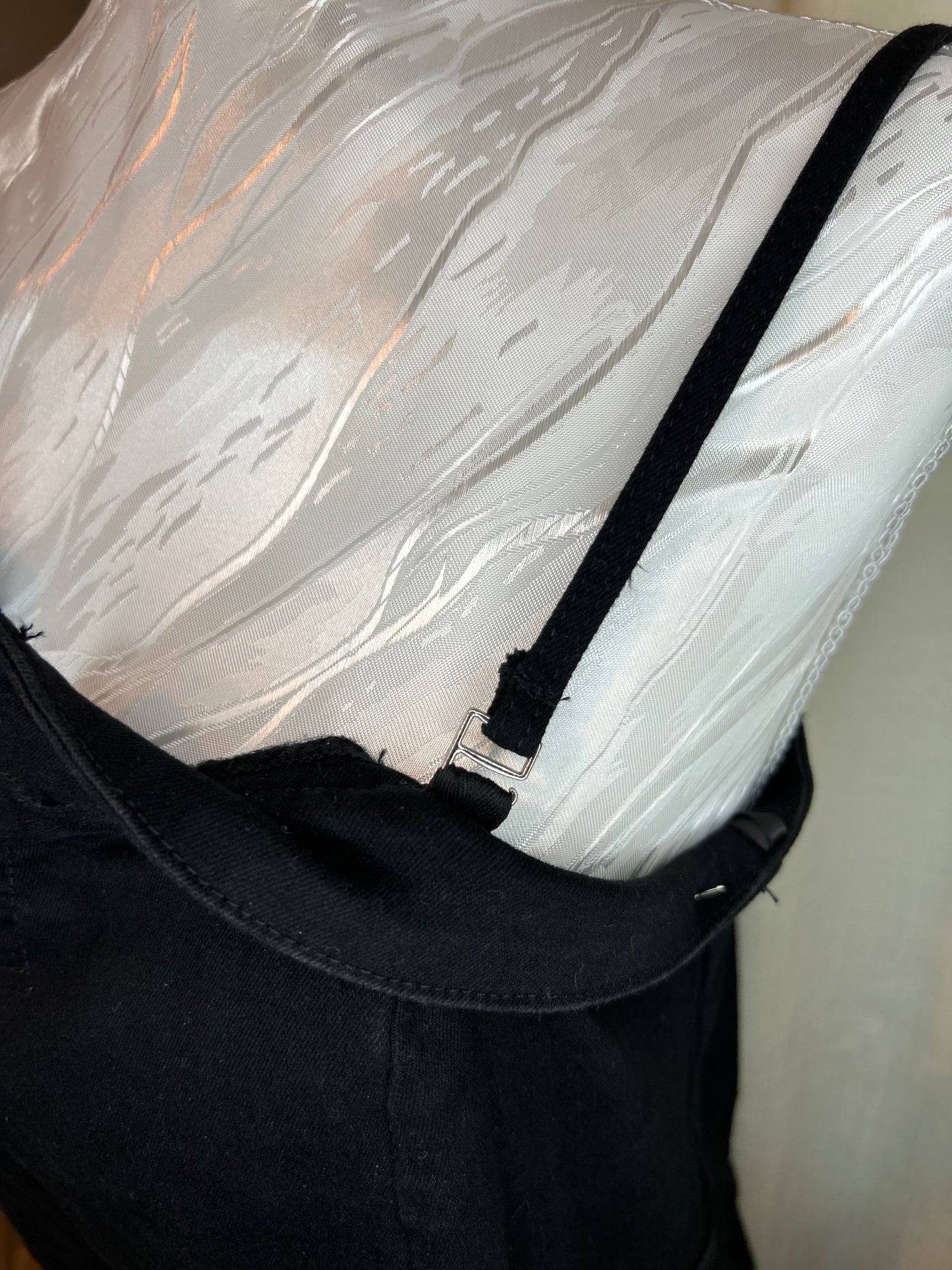 Seamed Zipper Spaghetti Strap High Waist Flared Jumpsuit