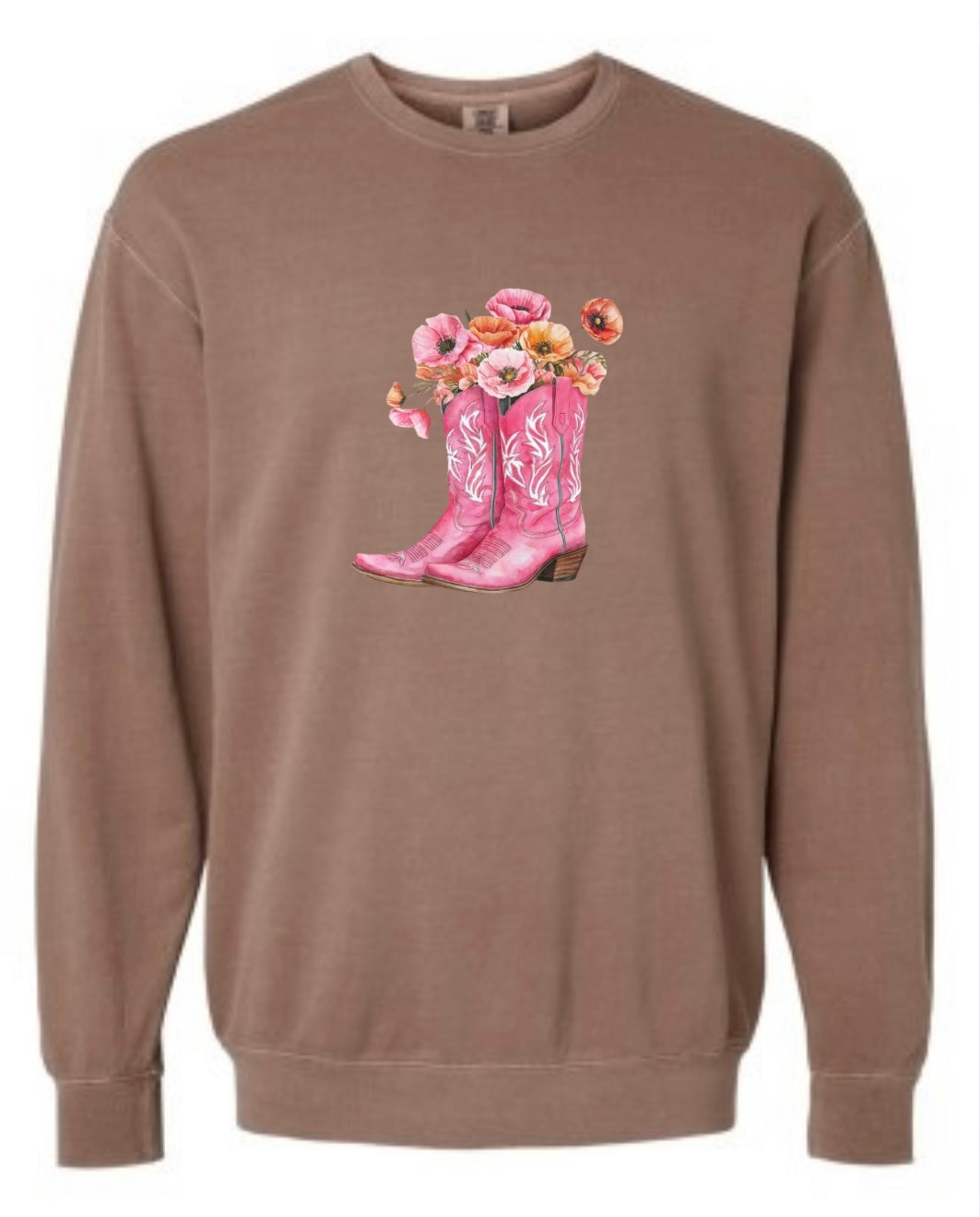 Floral pink boots