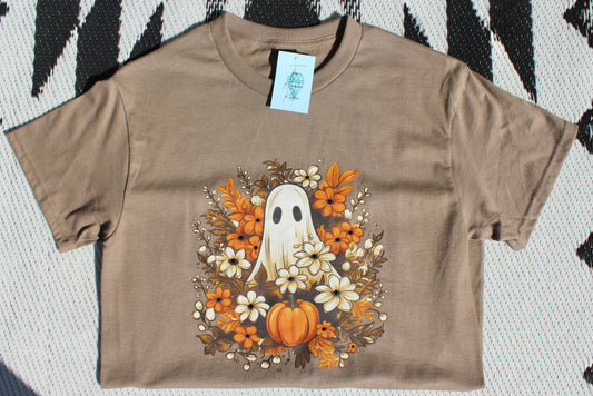 Fall Floral Ghost Graphic Tee