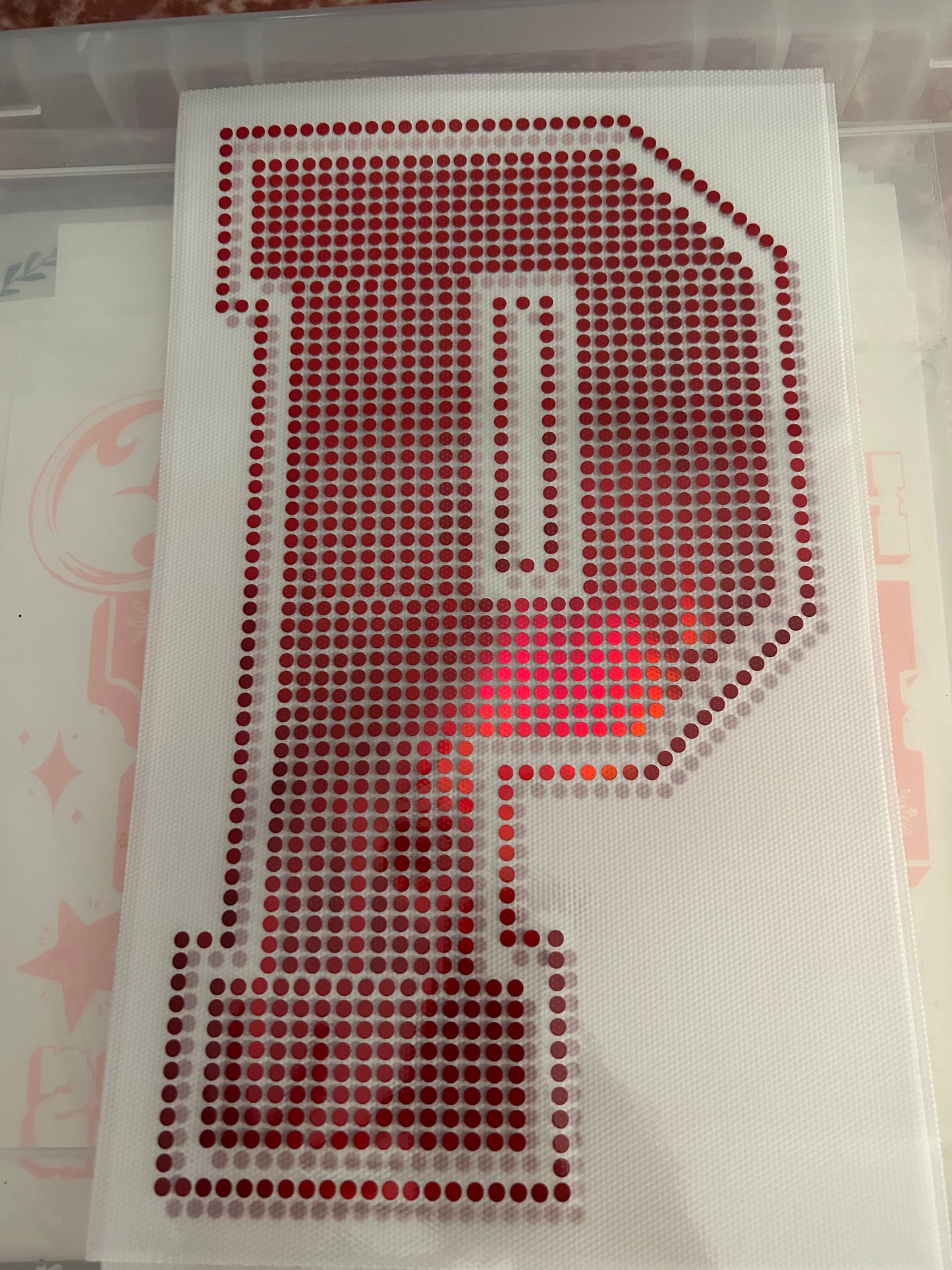 Initial P spangle