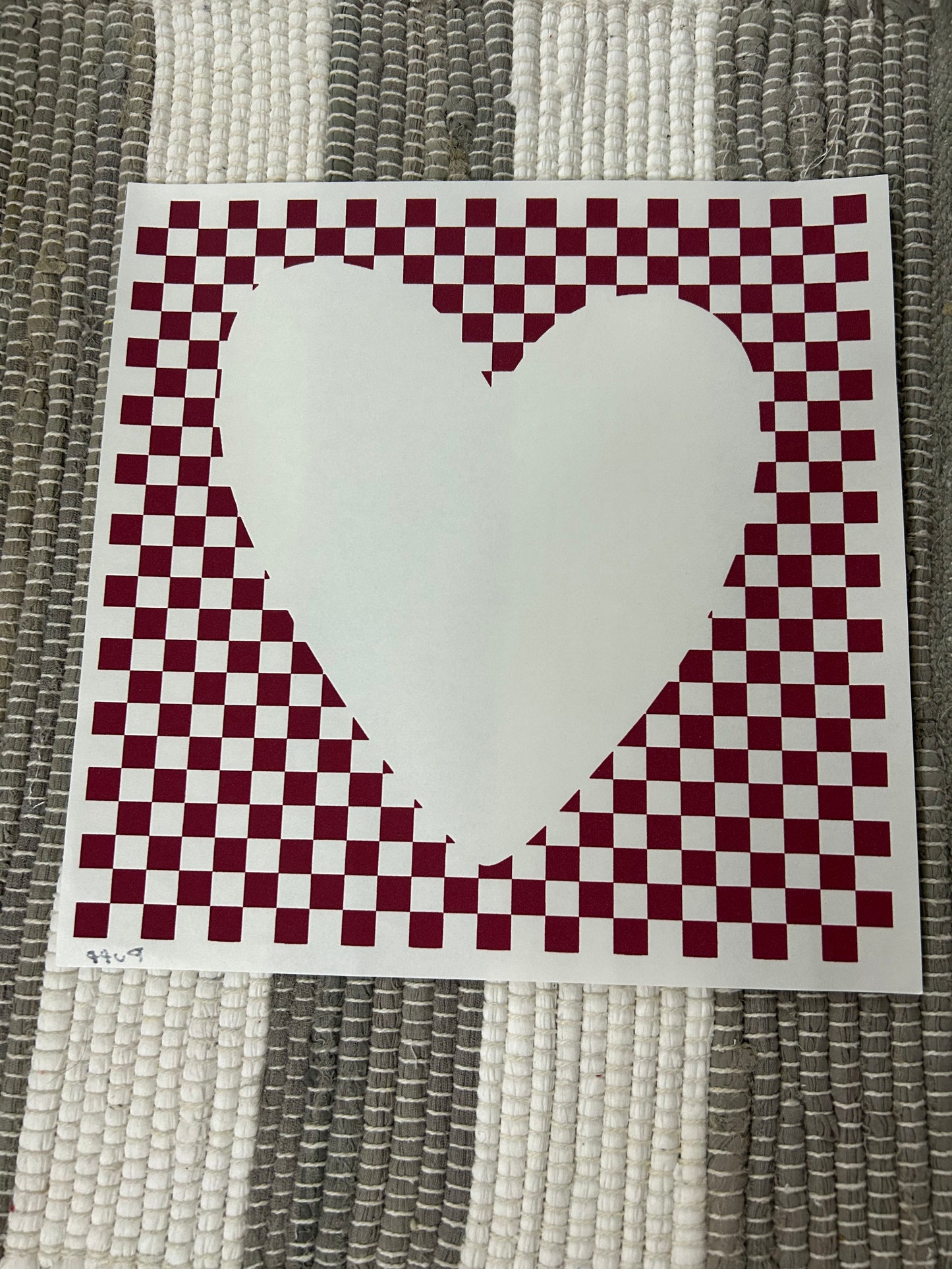 Checkered Heart puff print