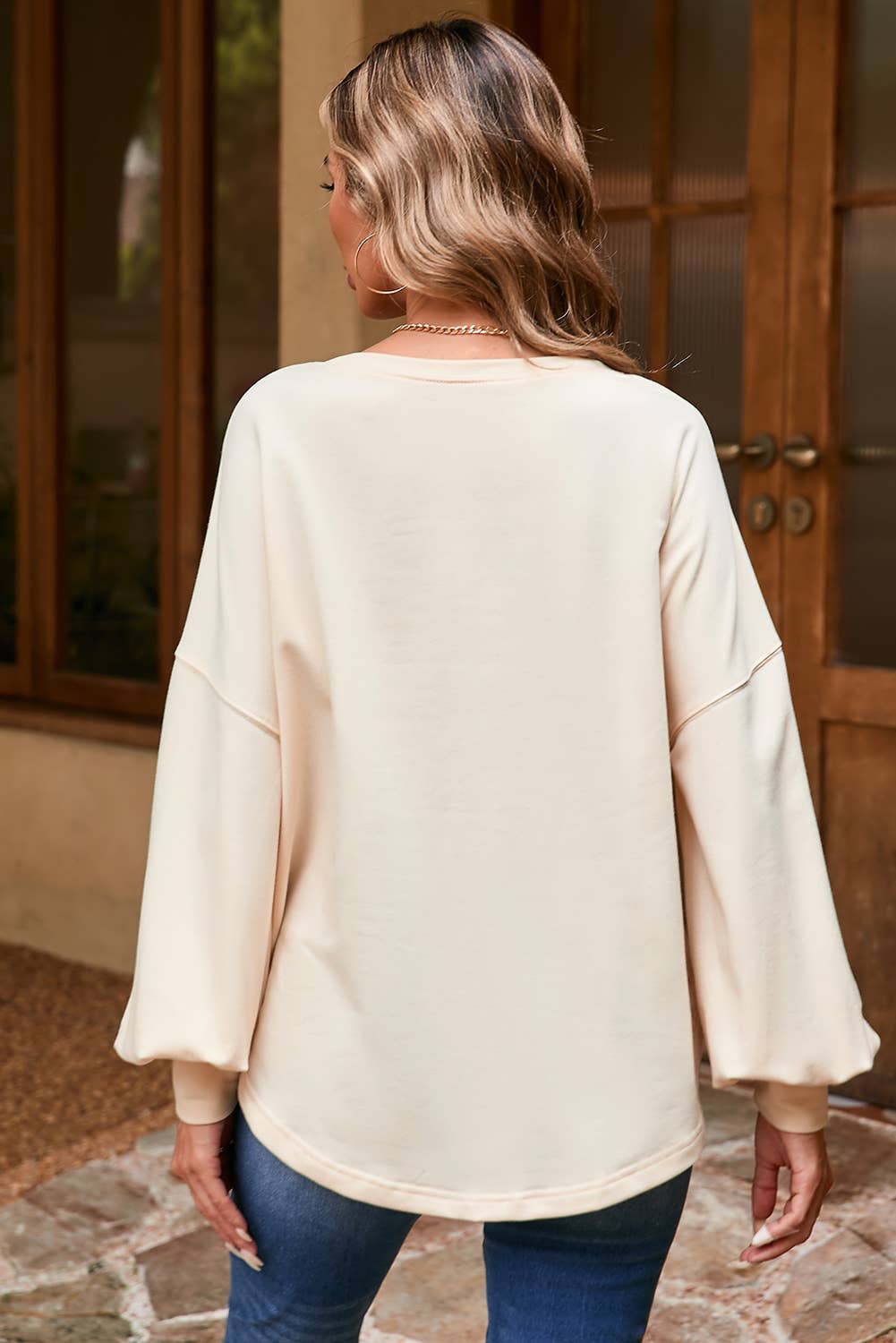 Studded Star Graphic Oversized Top