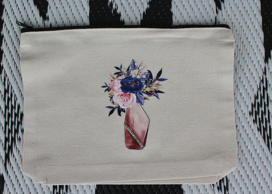 Vase with flowers zipper bag