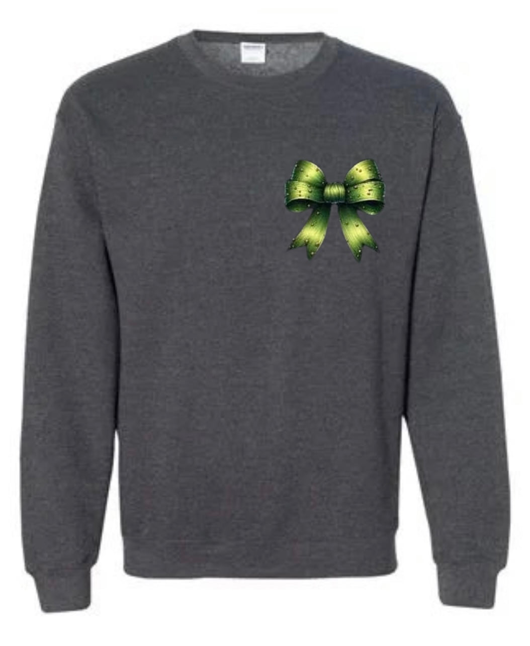 Pocket grinch bow sweatshirt and hoodie