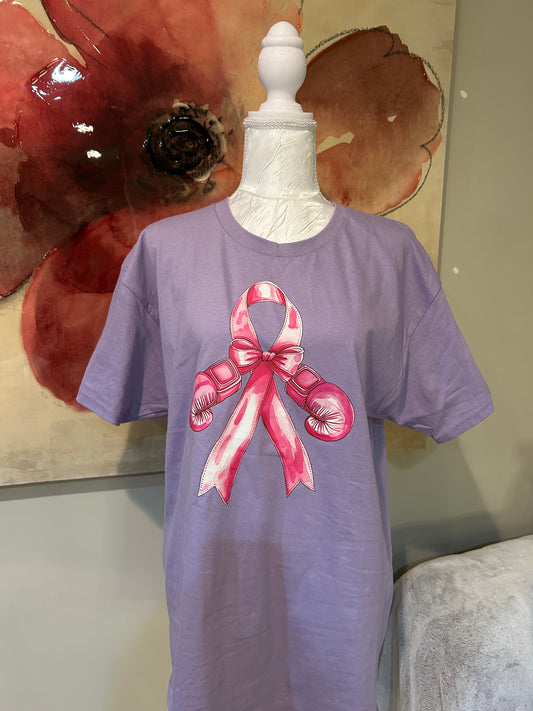 BREAST CANCER AWARENESS RIBBON GRAPHIC TEE