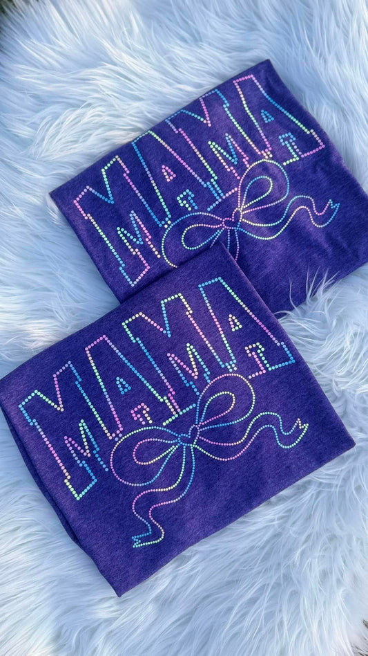 Pastel Mama Bow Spangle graphic tee