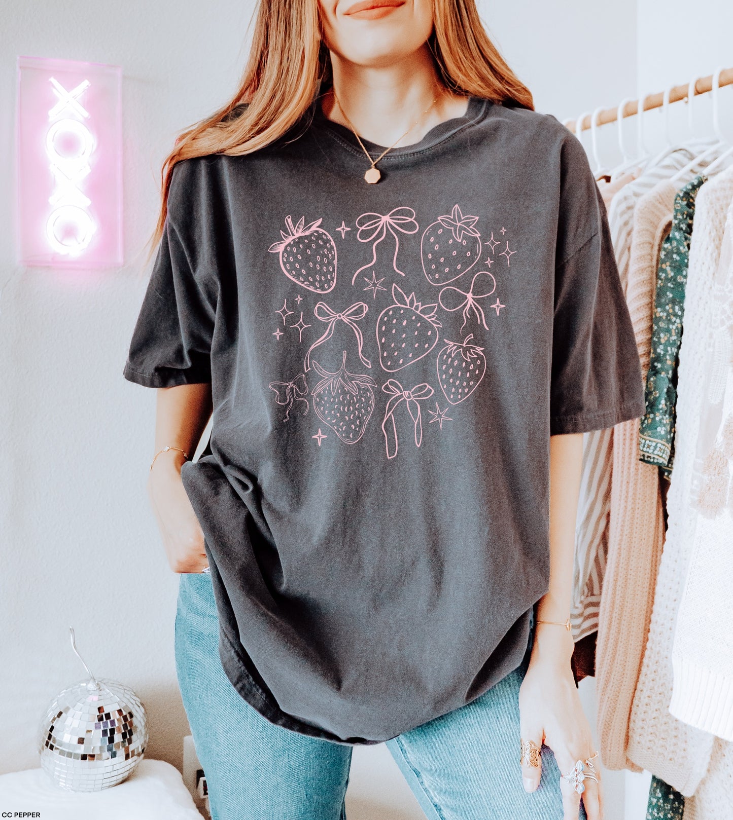 Strawberries and Bows Graphic Tee