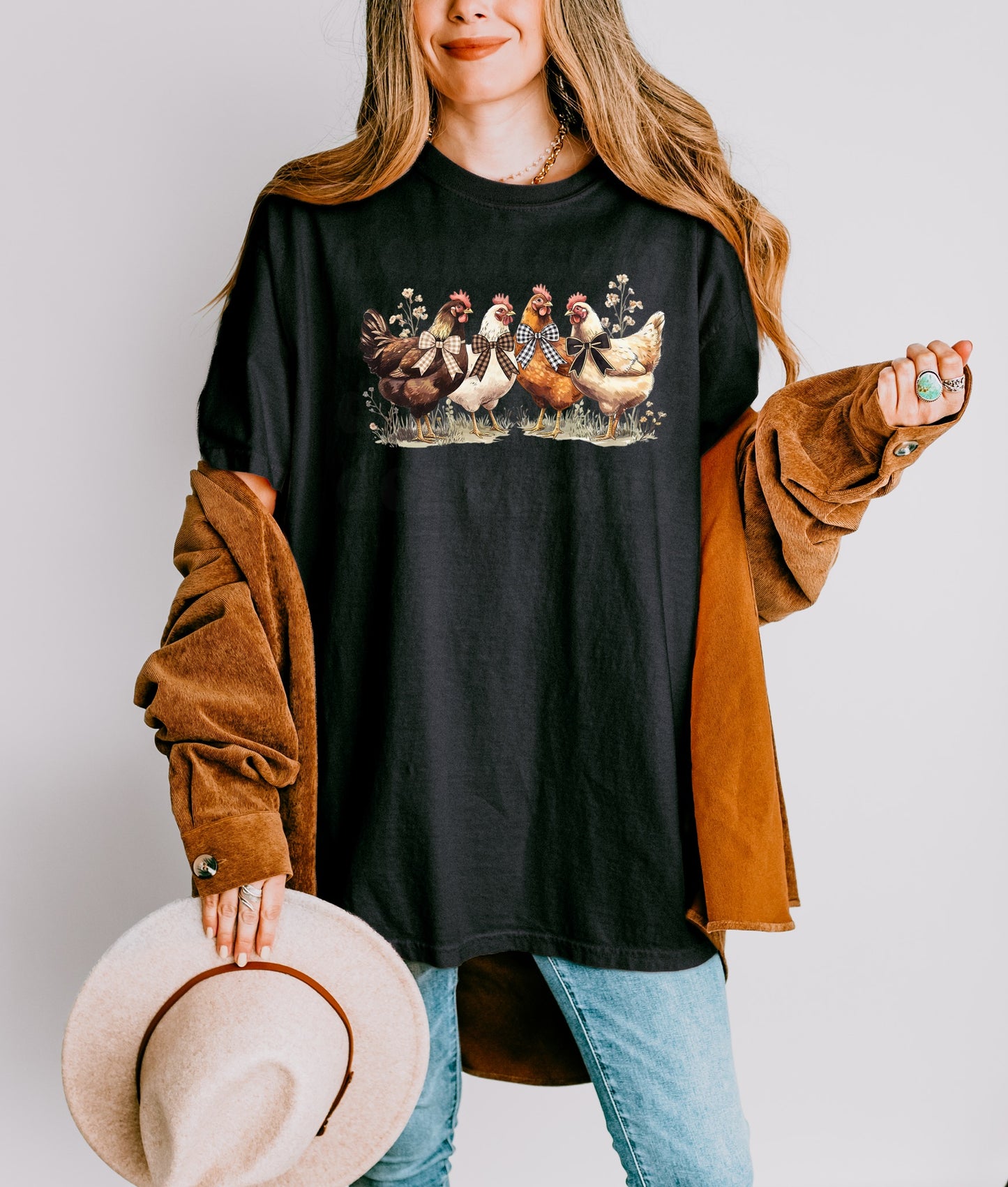 Chickens with Bows Graphic Tee