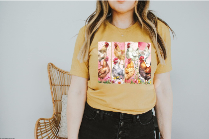 Colorful Chickens Graphic Tee