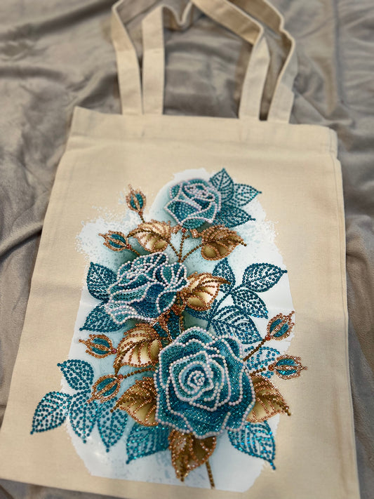 Rhinestone flower tote