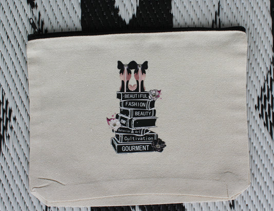 Books and shoes zipper bag