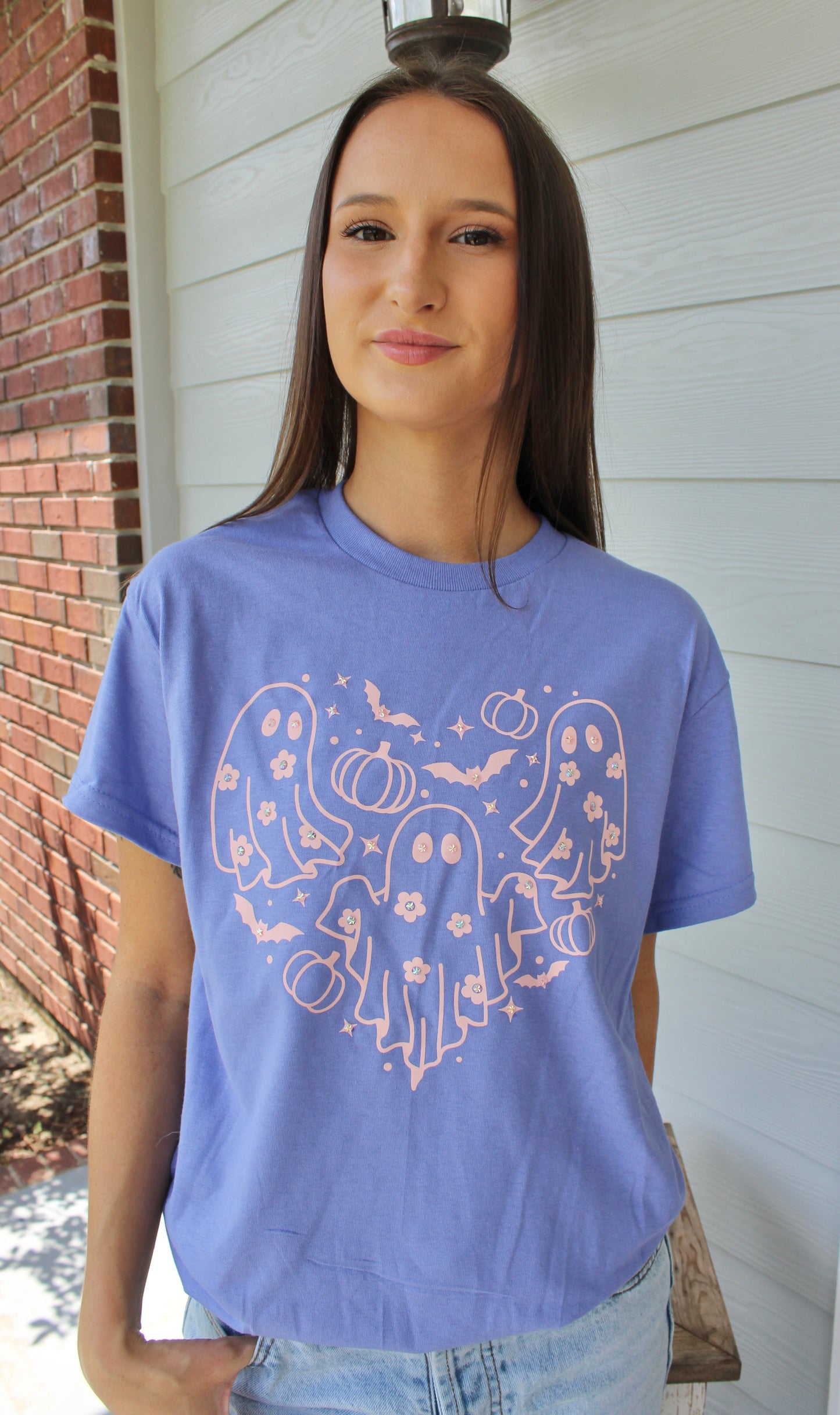 Heart Daisey Ghost Heart Pink T-Shirt