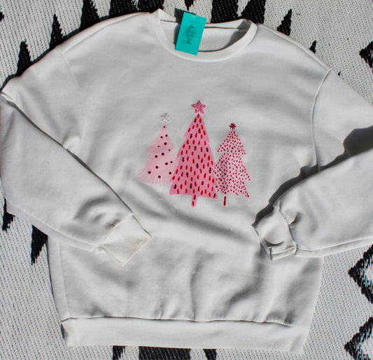 Pink Christmas tree pull over