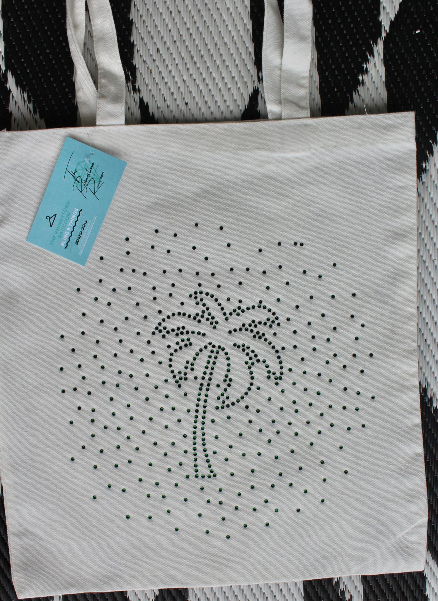 Rhinestone palm tree tote