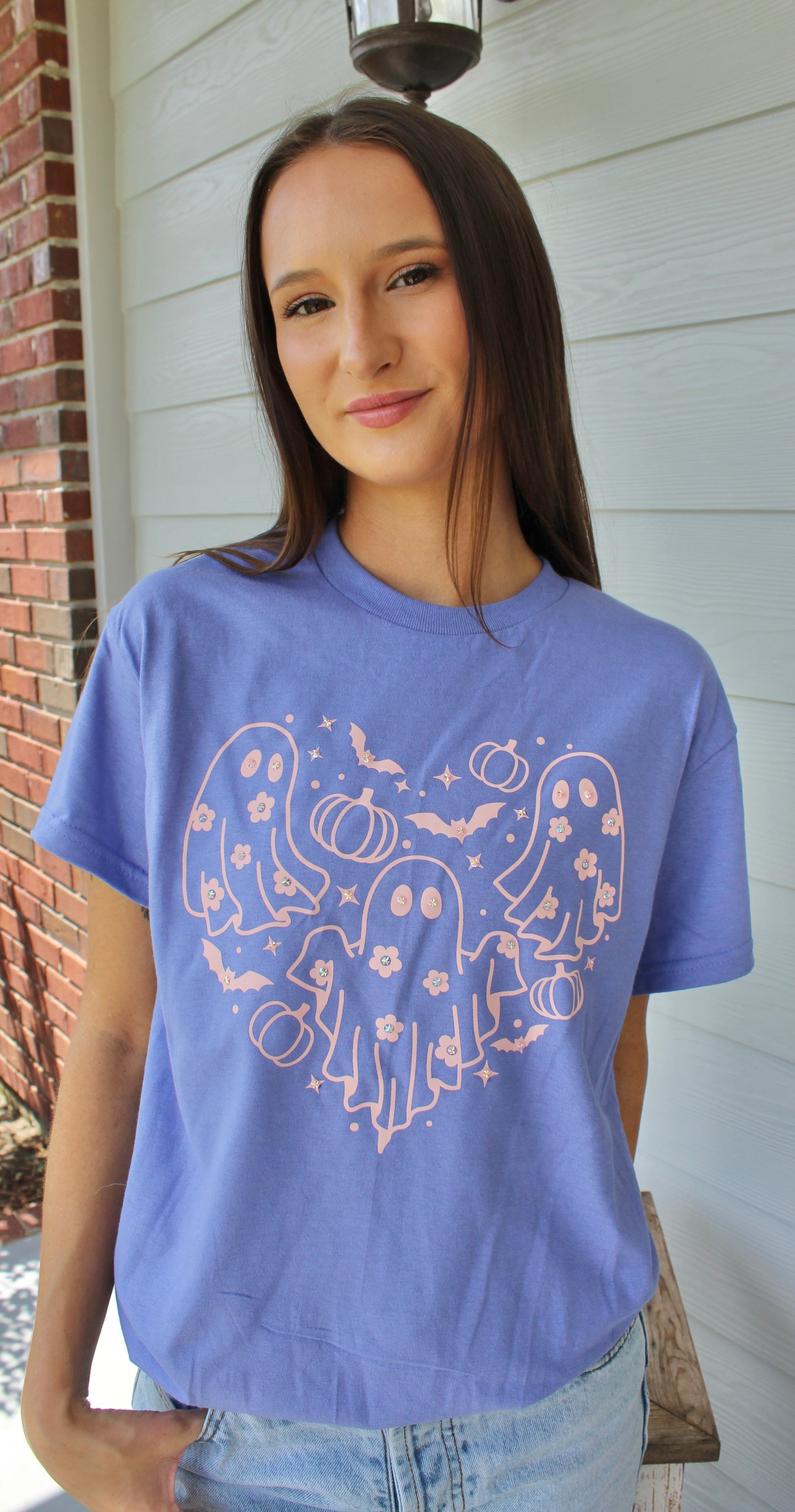 Heart Daisey Ghost Heart Pink T-Shirt