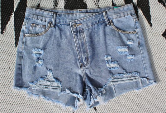 Star denim shorts