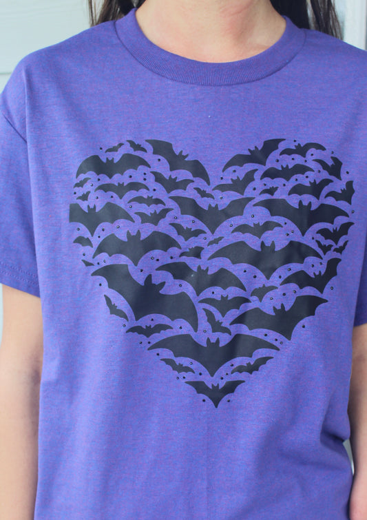 Heart Bats Print Shortsleeve Tshirt