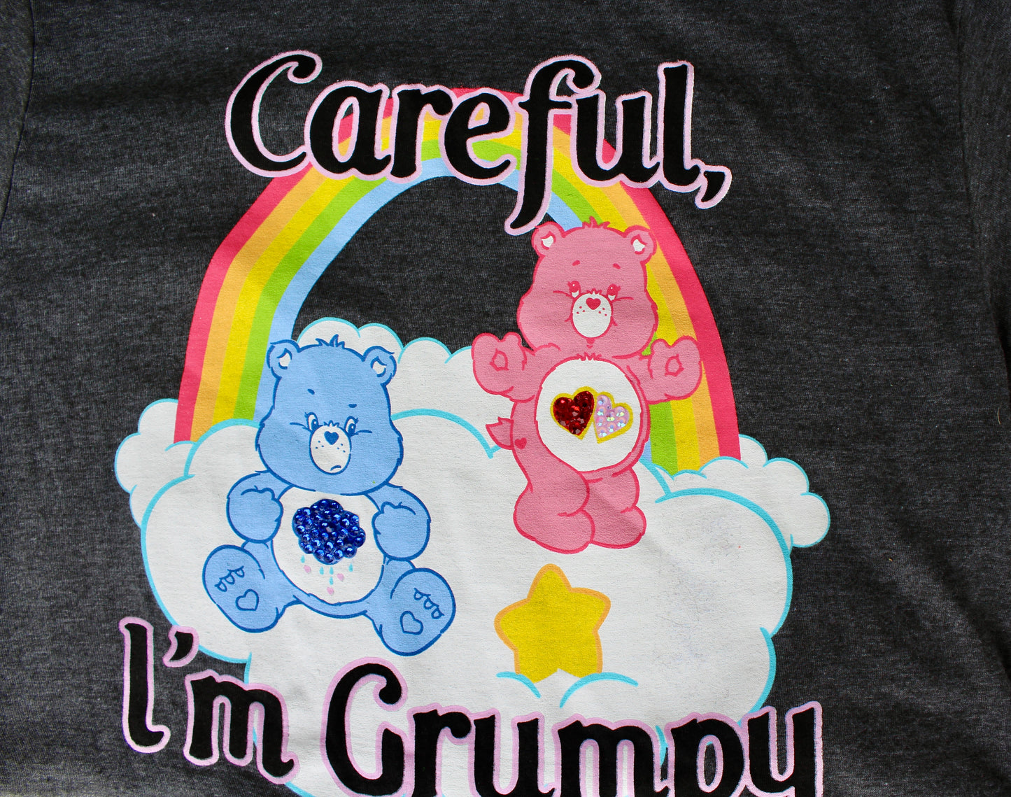 Careful I'm grumpy care bear tee