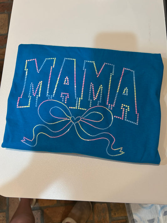 Pastel Mama Bow Spangle graphic tee
