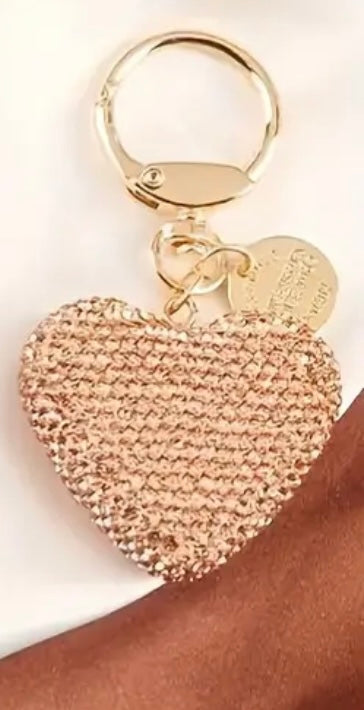 Champagne rhinestone keychain