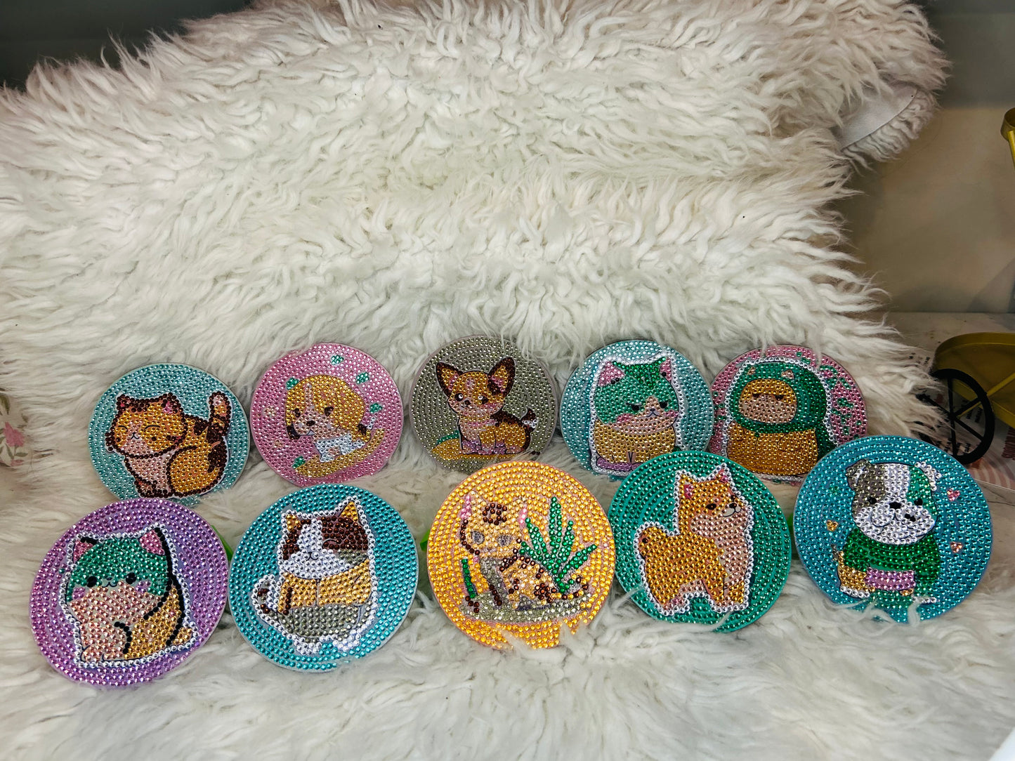 Cats and dogs coasters (10 piece)