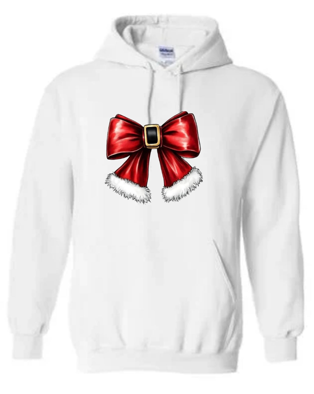 Santa bow sweatshirt and hoodie