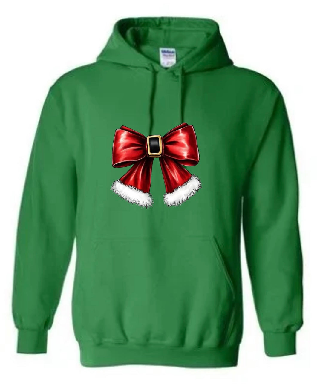 Santa bow sweatshirt and hoodie