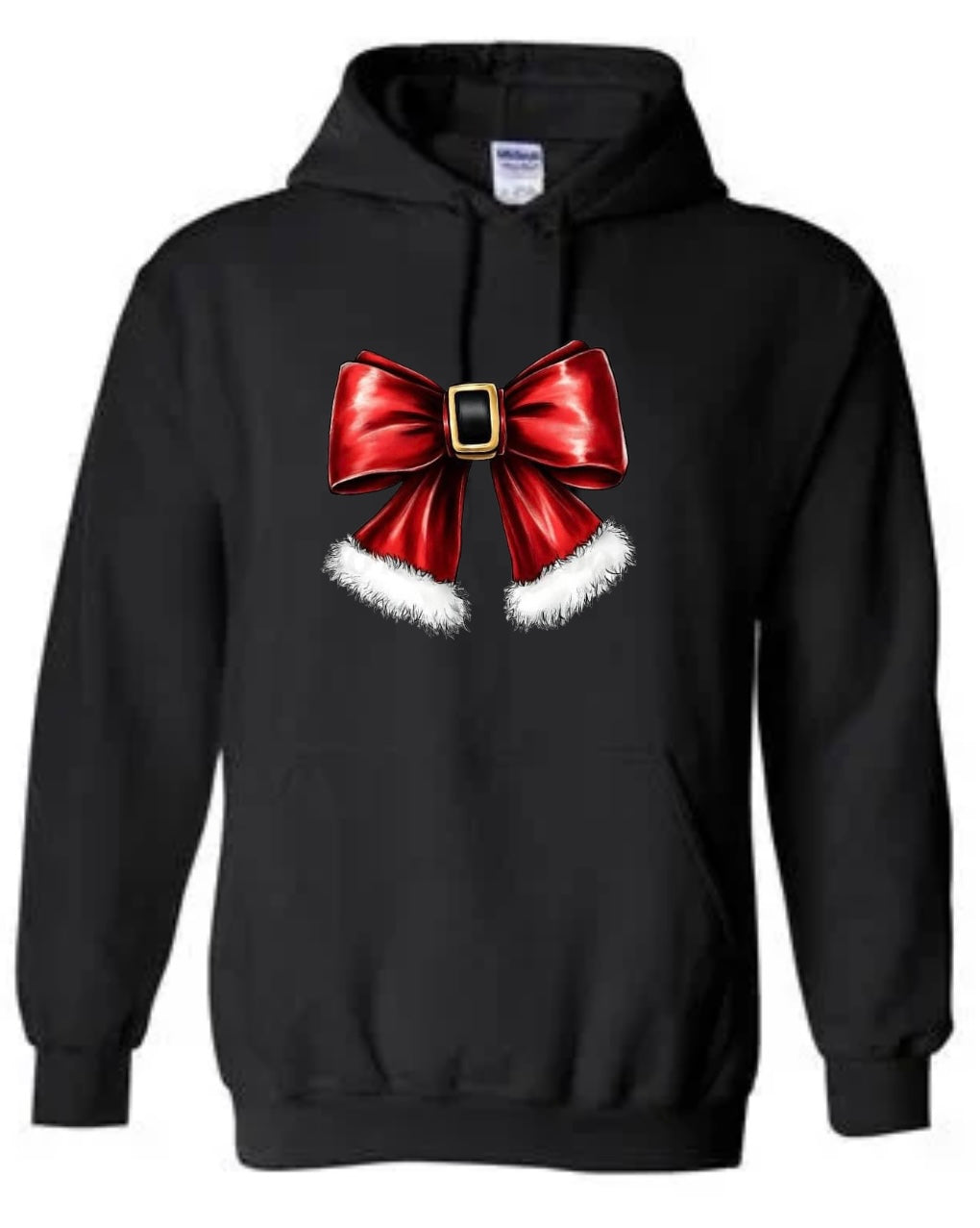 Santa bow sweatshirt and hoodie