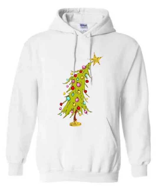 Grinch Christmas tree sweatshirt and hoodie