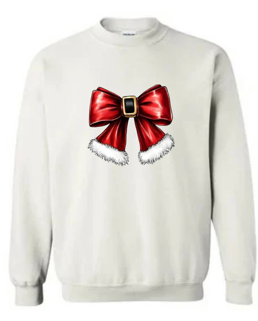 Santa bow sweatshirt and hoodie