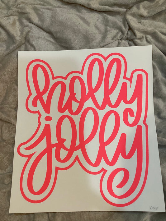 Holly jolly puff print