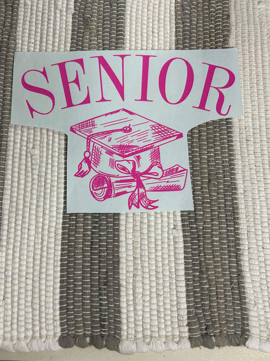 Pink senior graduation cap