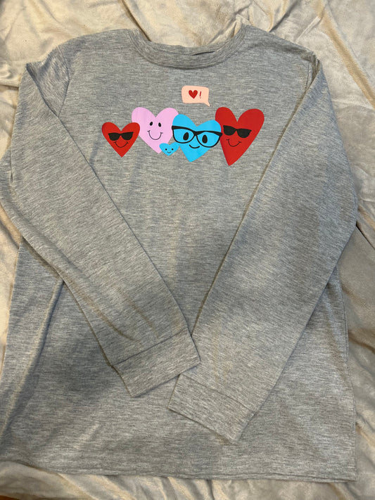 Long sleeve hearts shirt