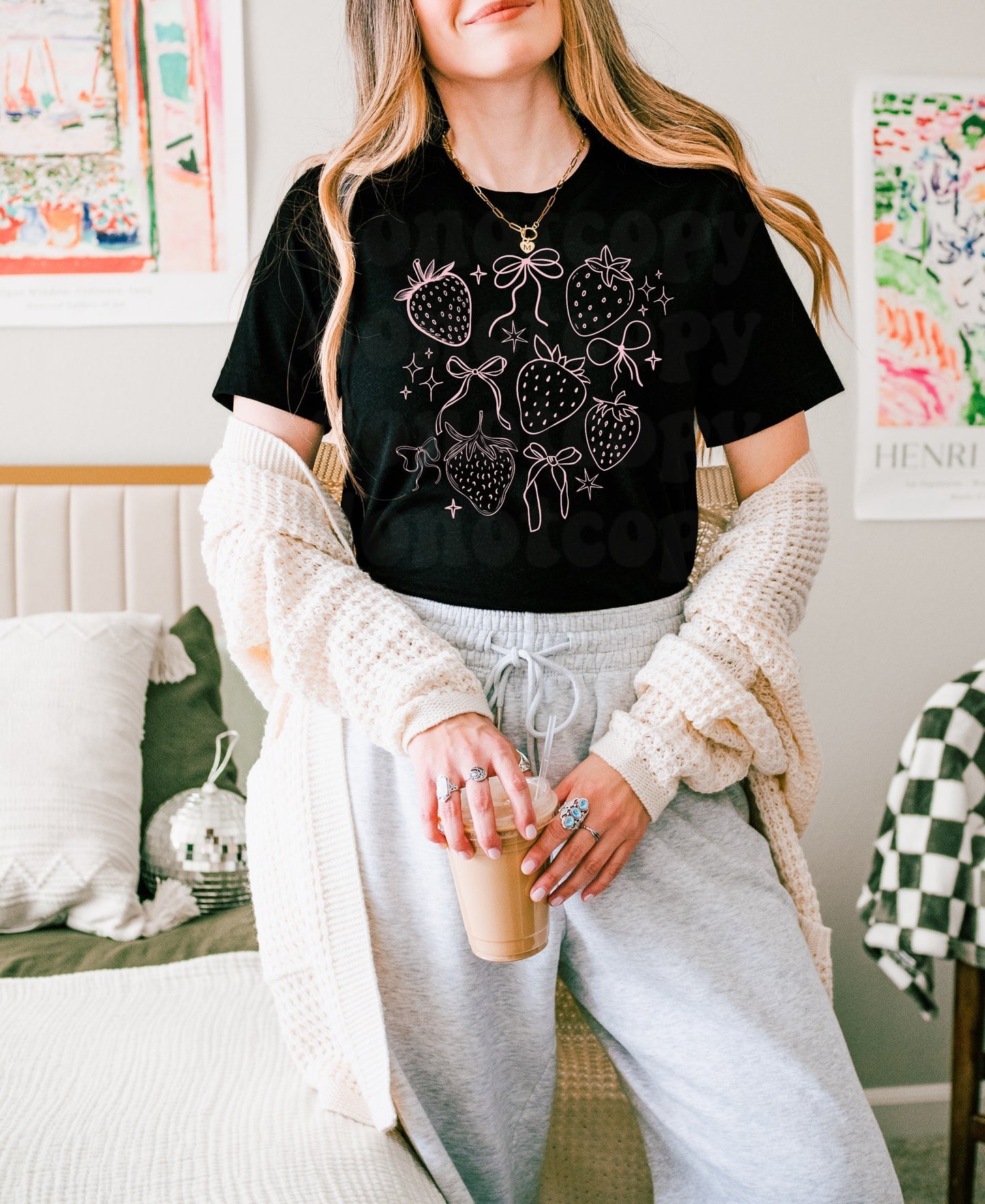 Strawberries and Bows Graphic Tee