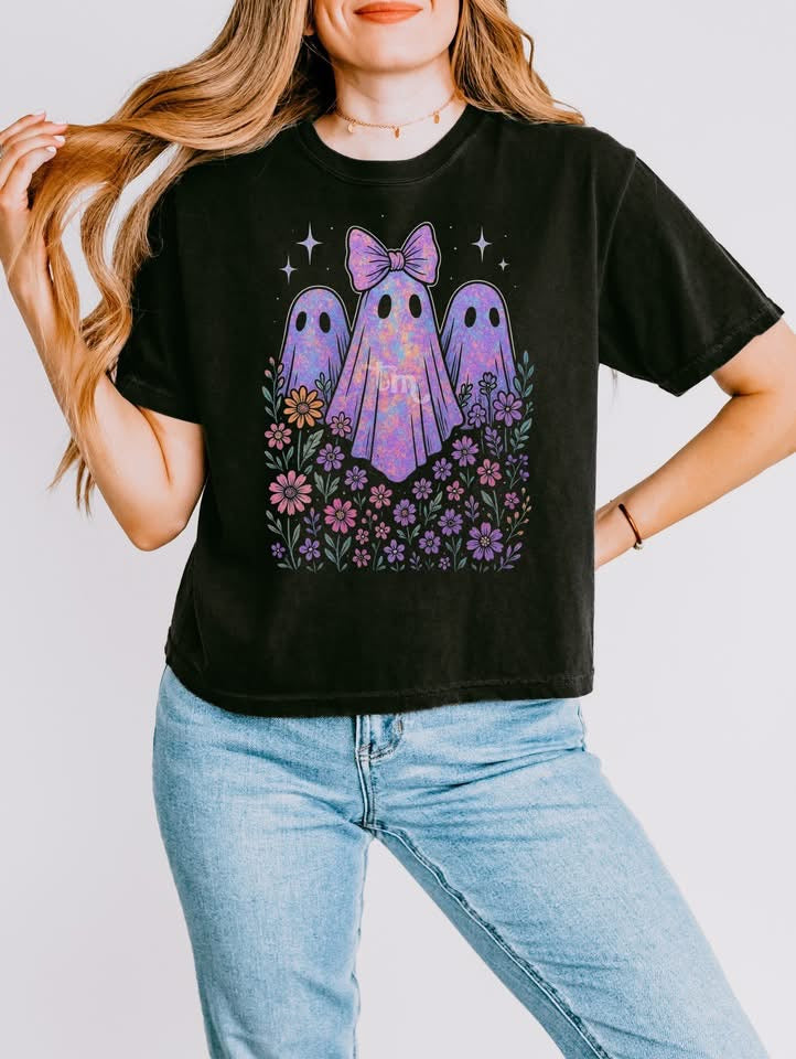 Colorful ghost graphic tee