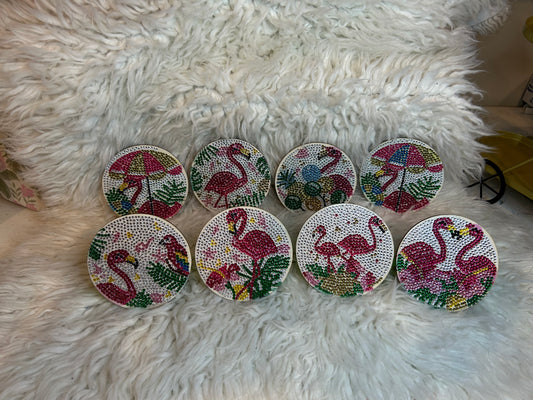 Flamingo coasters (8 piece)