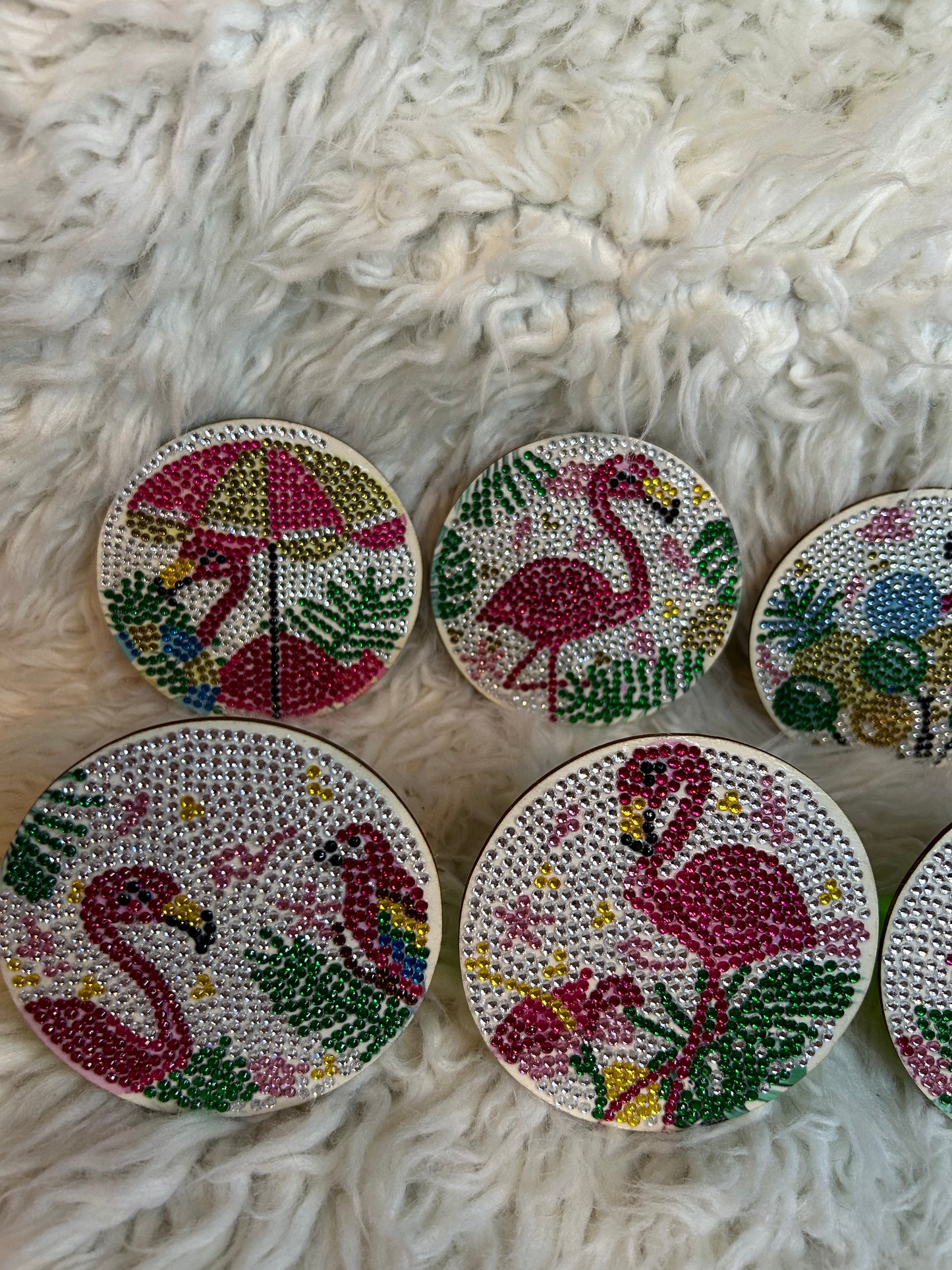 Flamingo coasters (8 piece)