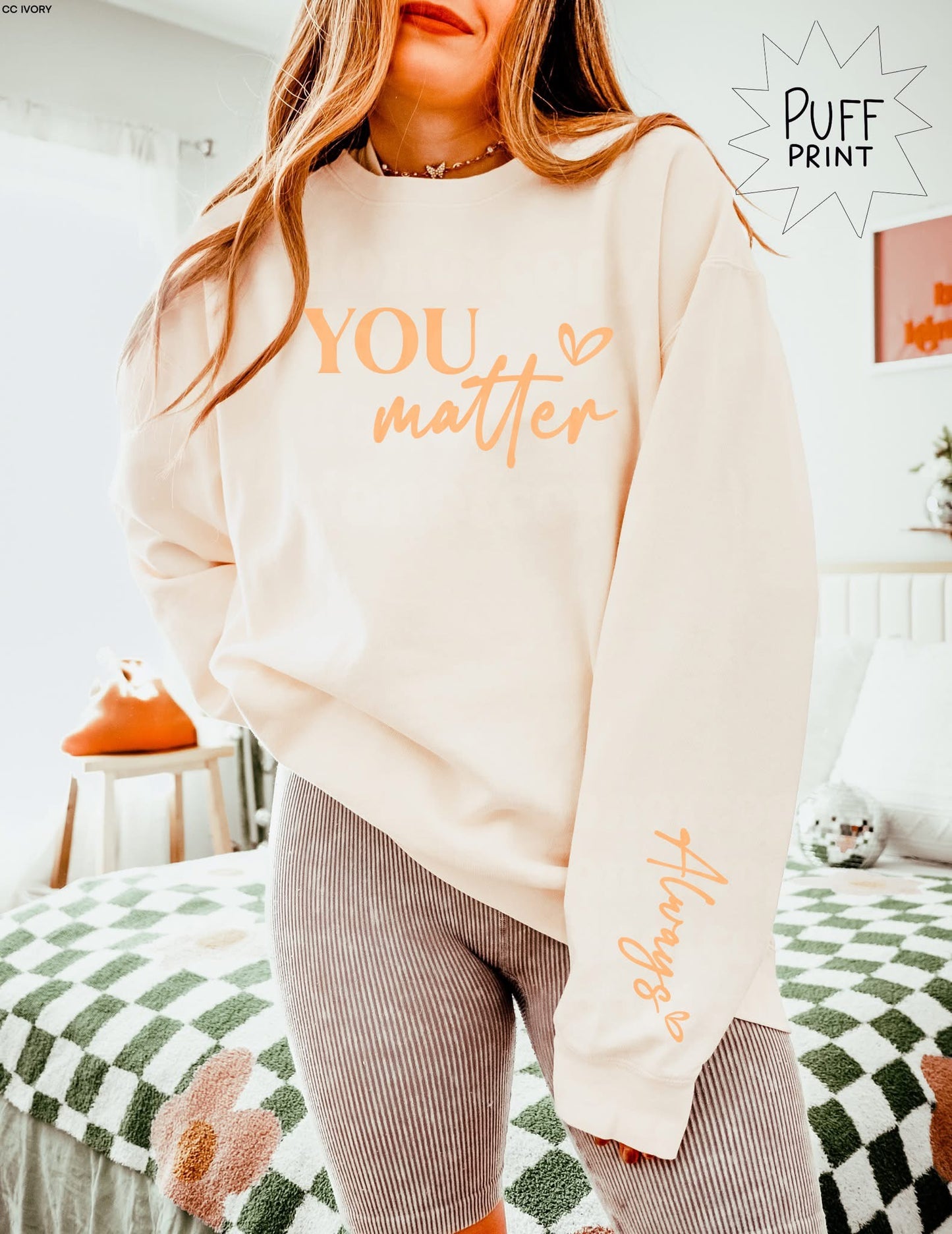 YOU MATTER ALWAYS PUFF PRINT GRAPHIC TEE