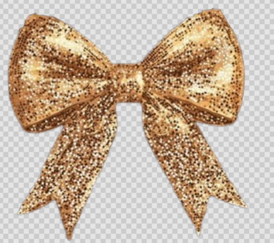 Gold glitter 2025 bow