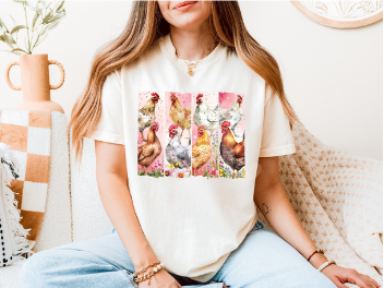 Colorful Chickens Graphic Tee