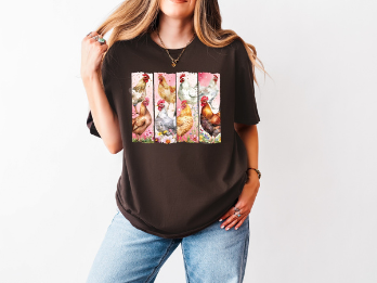 Colorful Chickens Graphic Tee